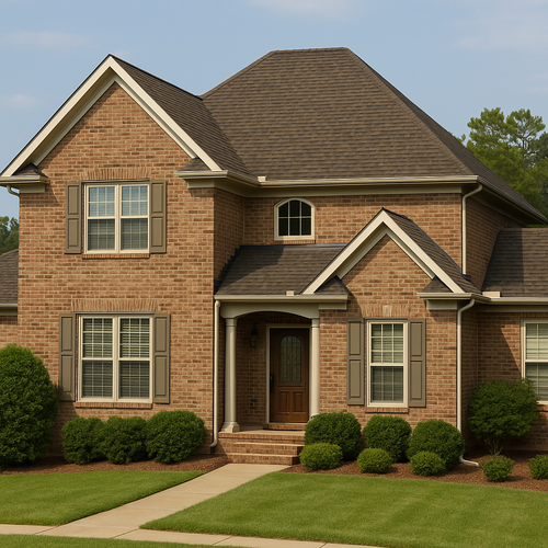 asphalt roof on a nice home