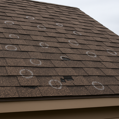 hail damage on a roof