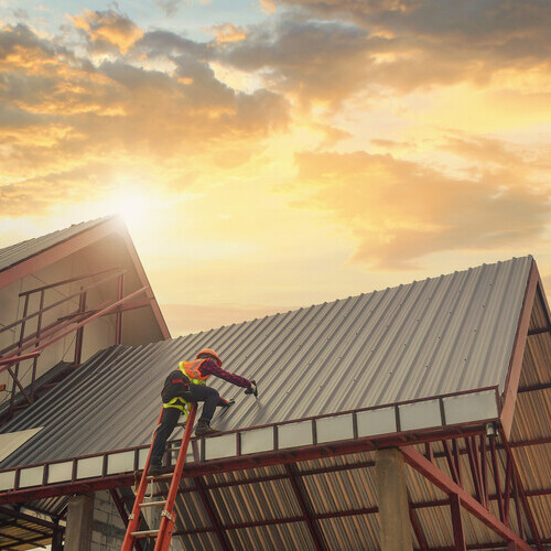 metal roof on a commercial business