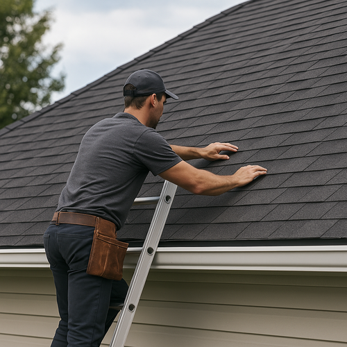 roof being inspected