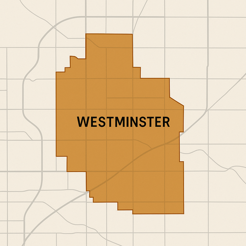 westminster, co on a map